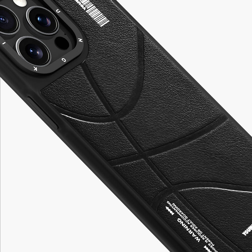 Apple iPhone 15 Pro Max Case M-safe Charging Feature Youngkit Backboard Series Leather Cover Black