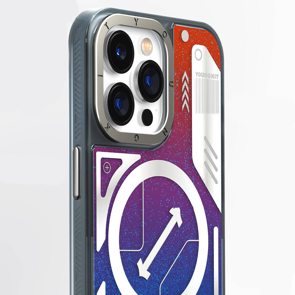 Apple iPhone 15 Pro Max Case M-safe Charging Feature YoungKit Galaxy Series Cover Orange