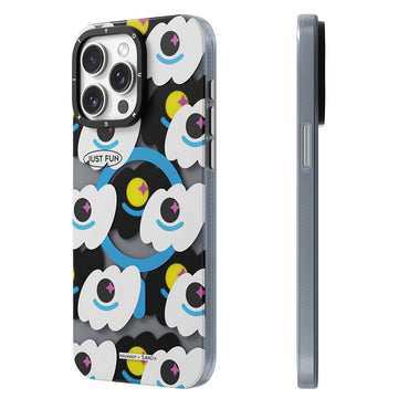 Apple iPhone 15 Pro Max Kılıf M-safe Şarj Özellikli Youngkit Happy View Serisi Kapak Mavi