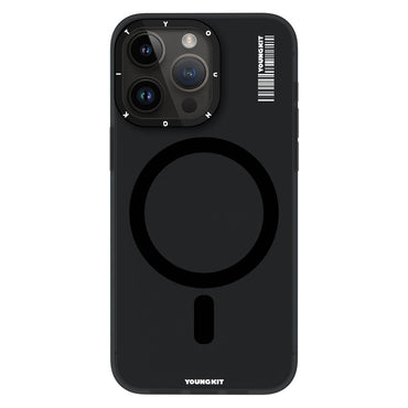 Apple iPhone 15 Pro Max Kılıf M-safe Şarj Özellikli Youngkit Hidden Sand Serisi Kapak Gri