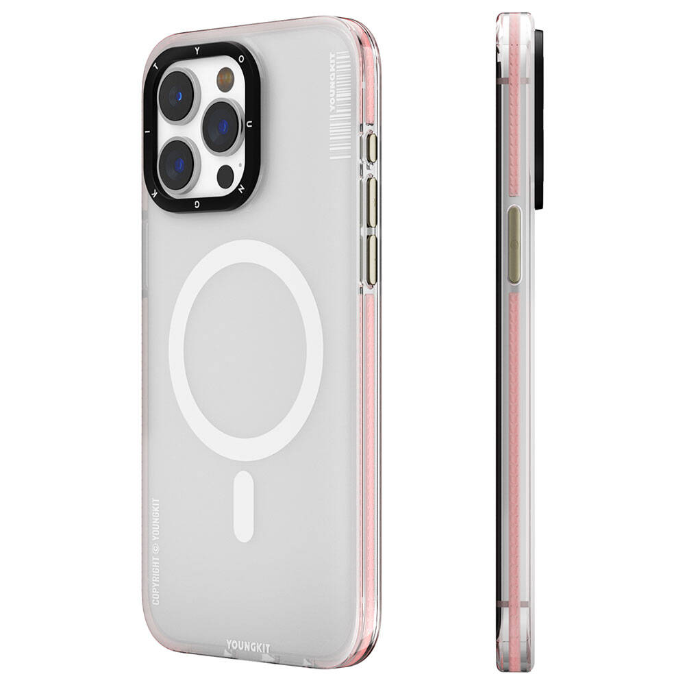 Apple iPhone 15 Pro Max Case M-safe Charging Feature Youngkit Jiansha Series Cover Pink
