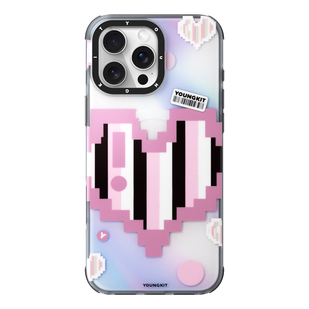 Apple iPhone 15 Pro Max Kılıf M-safe Şarj Özellikli Youngkit Love Serisi Kapak Pembe