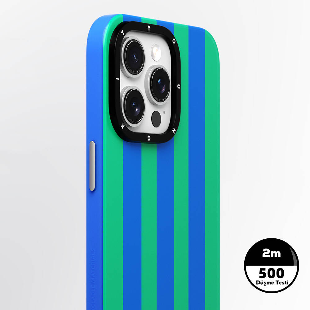 Apple iPhone 15 Pro Max Case M-safe Charging Feature Youngkit Striped Piano Keys Series Cover Blue