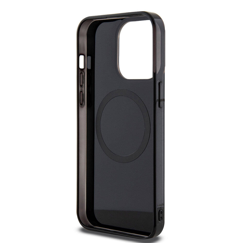 Apple iPhone 15 Pro Max Case Mercedes Benz Original Licensed M-Safe Charging Feature Dual Layer Parallel Stripe Patterned Cover Black