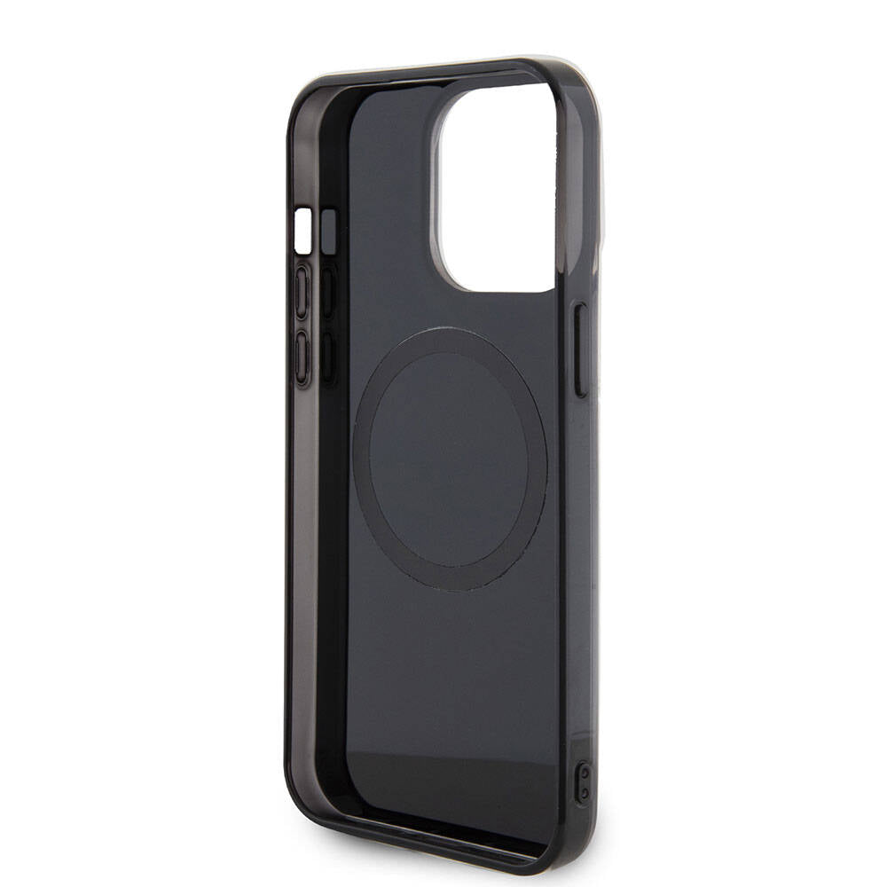 Apple iPhone 15 Pro Max Case Mercedes Benz Original Licensed M-Safe Charging Feature Dual Layer Parallel Stripe Patterned Cover Black