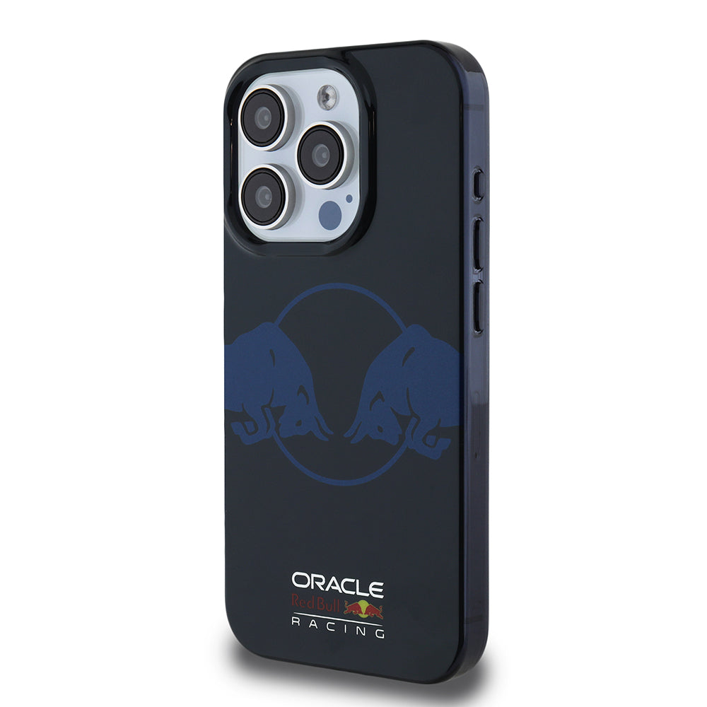 Apple iPhone 15 Pro Max Case Redbull Original Licensed M-Safe Charging Feature IML Double Bull Printed Hard PC Cover Navy Blue