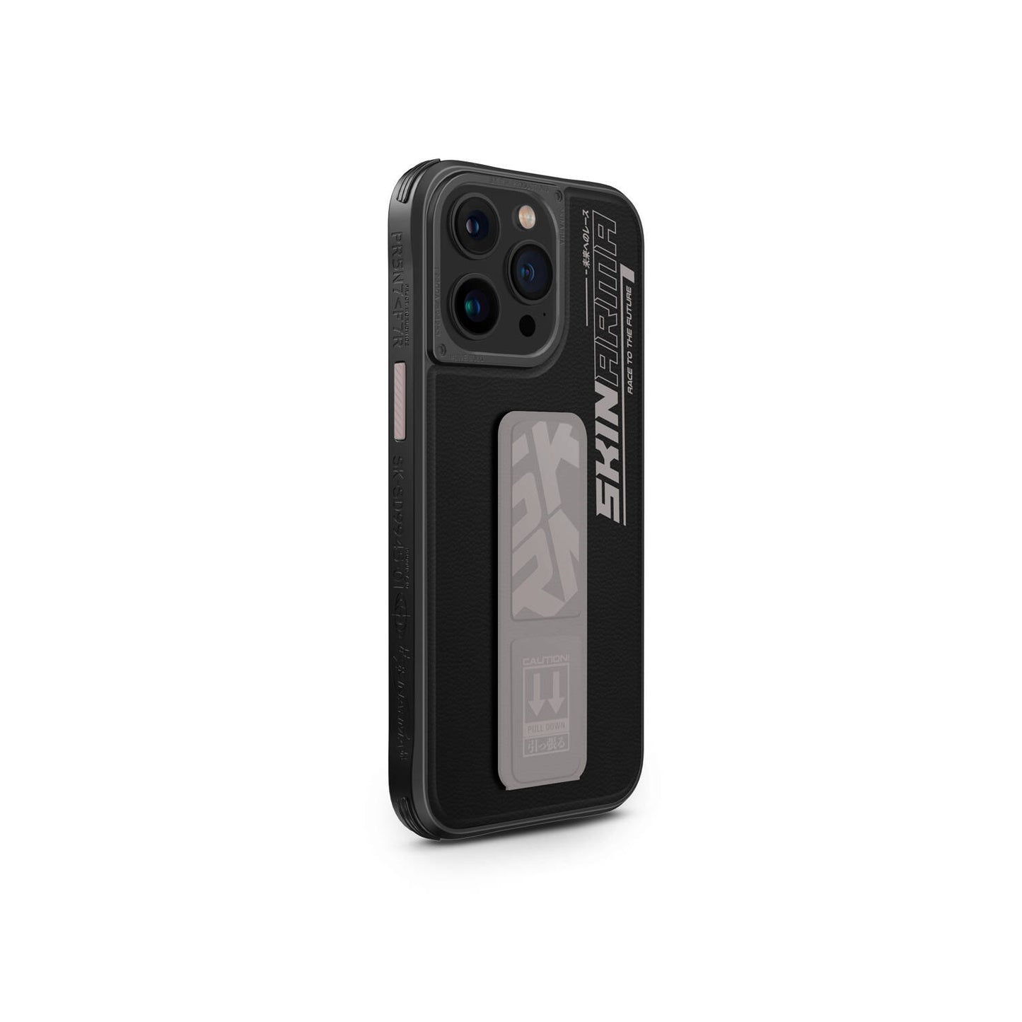 Apple iPhone 15 Pro Max Case SkinArma Stand Leather Look Slate Cover Gray
