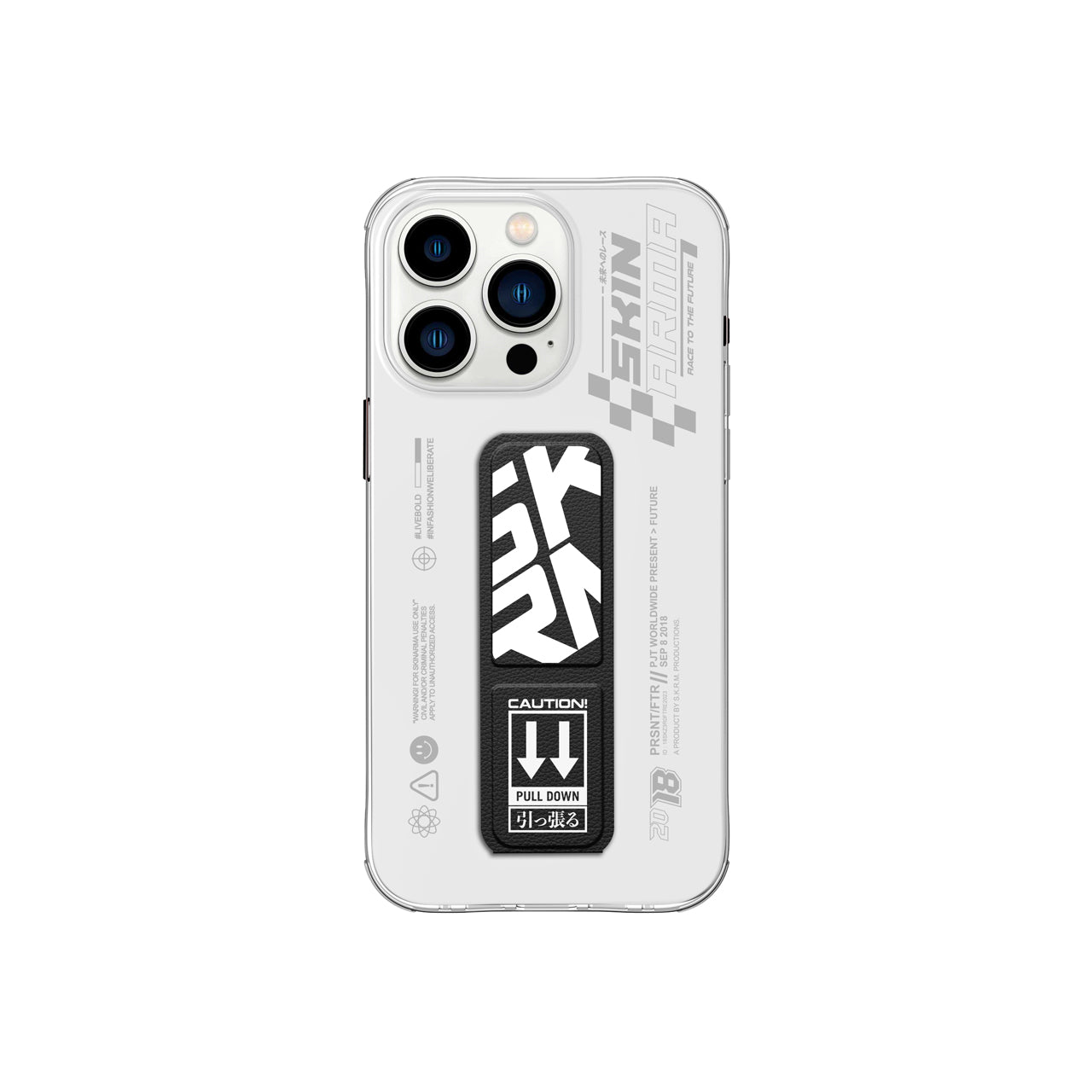 Apple iPhone 15 Pro Max Case SkinArma Stand Transparent Design Apex Cover Red
