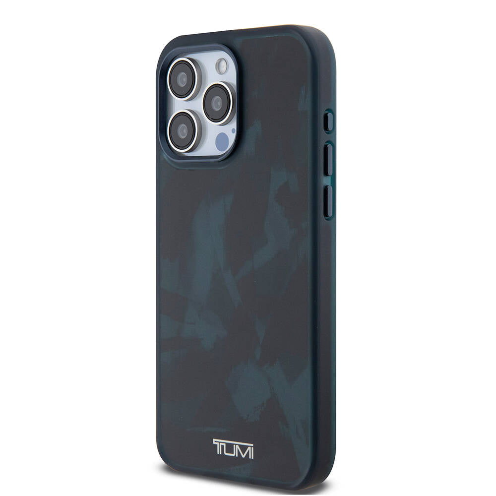 Apple iPhone 15 Pro Max Case TUMI Original Licensed M-safe Charging Feature Frosted Transparent Brush Camouflage Patterned Cover Black