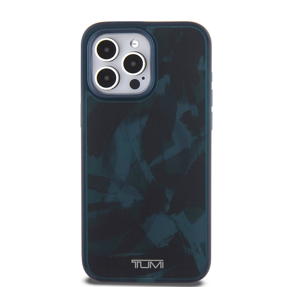 Apple iPhone 15 Pro Max Case TUMI Original Licensed M-safe Charging Feature Frosted Transparent Brush Camouflage Patterned Cover Black
