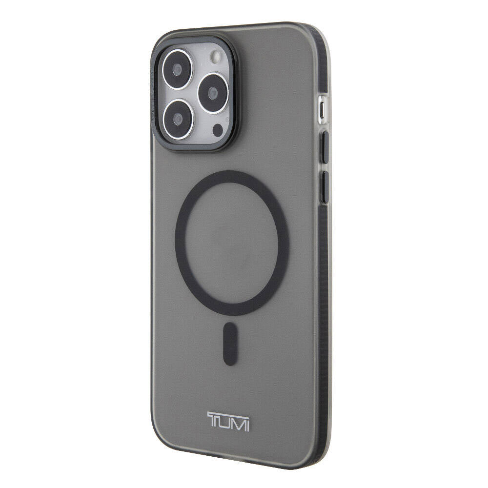 Apple iPhone 15 Pro Max Kılıf TUMI Orjinal Lisanslı M-safe Şarj Özellikli Buzlu Mat Kapak Siyah