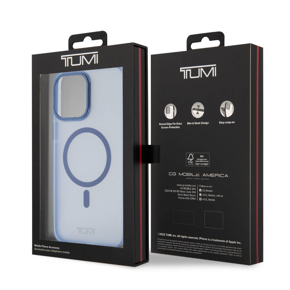 Apple iPhone 15 Pro Max Kılıf TUMI Orjinal Lisanslı M-safe Şarj Özellikli Buzlu Mat Kapak Siyah