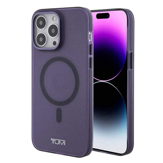 Apple iPhone 15 Pro Max Kılıf TUMI Orjinal Lisanslı M-safe Şarj Özellikli Buzlu Mat Kapak Mor