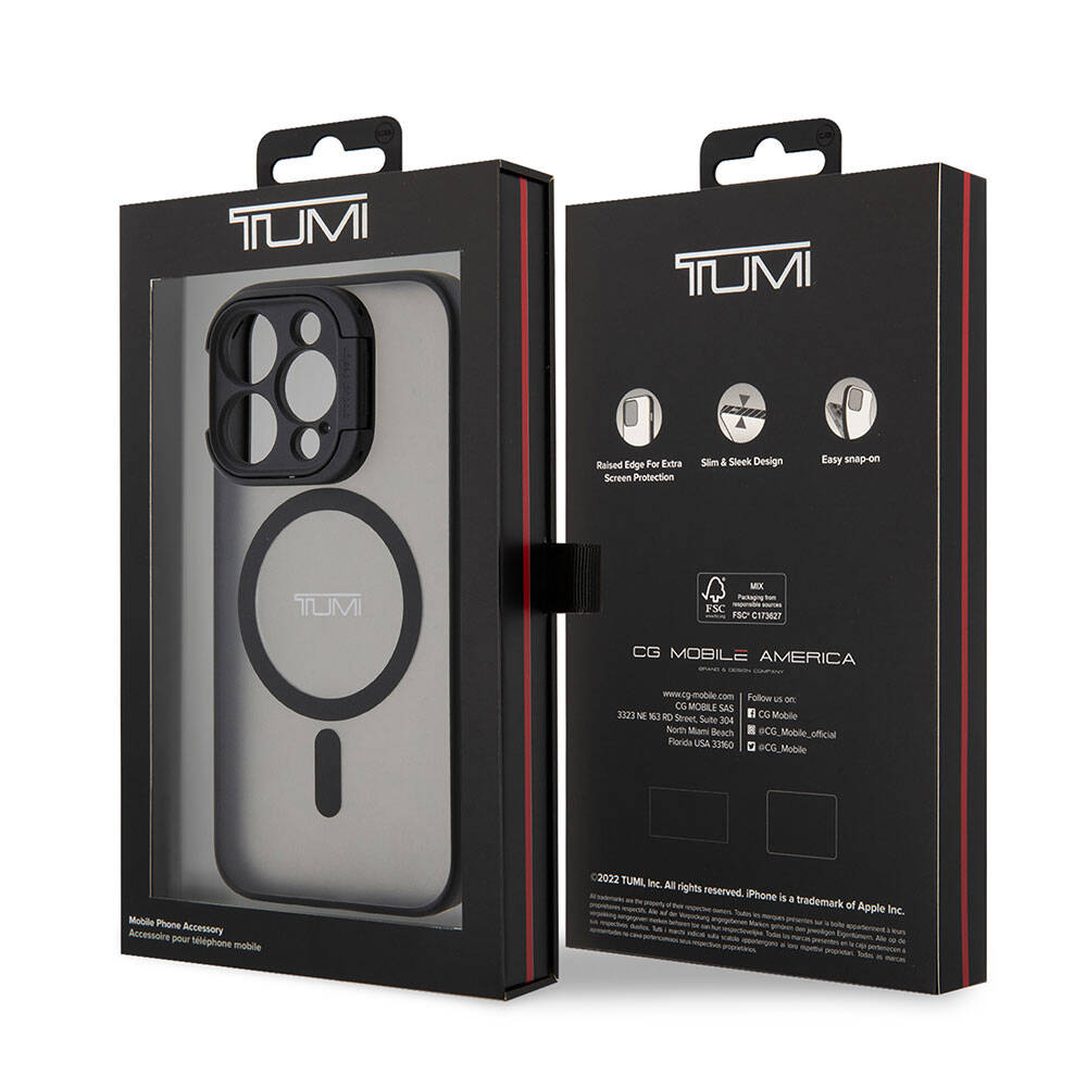 Apple iPhone 15 Pro Max Case TUMI Original Licensed M-safe Charging Feature Camera Stand Frosted Matte Cover Blue