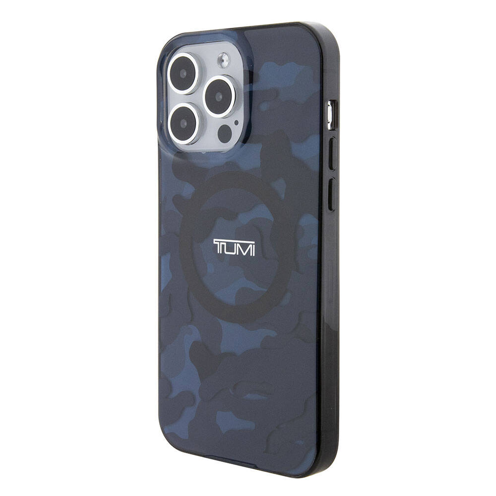Apple iPhone 15 Pro Max Case TUMI Original Licensed M-safe Charging Feature PC TPU Dual Layer Camouflage Patterned Cover Gray