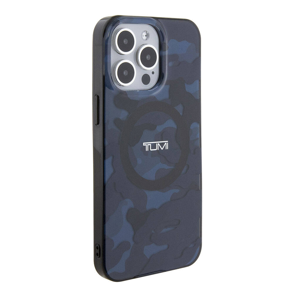 Apple iPhone 15 Pro Max Case TUMI Original Licensed M-safe Charging Feature PC TPU Dual Layer Camouflage Patterned Cover Gray