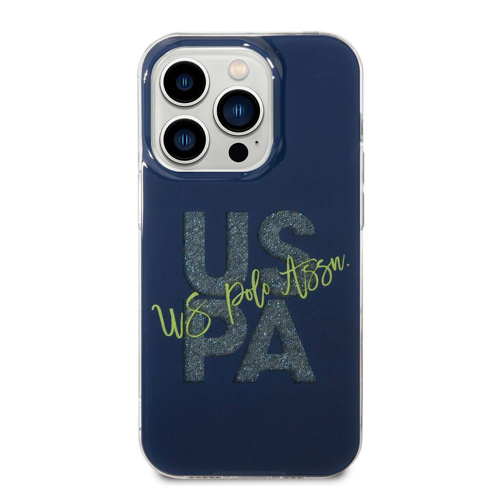 Apple iPhone 15 Pro Max Case US Polo Assn. Original Licensed Glitter Shiny Alphabet Design Cover Red