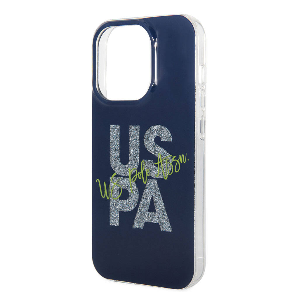 Apple iPhone 15 Pro Max Case US Polo Assn. Original Licensed Glitter Shiny Alphabet Design Cover Red