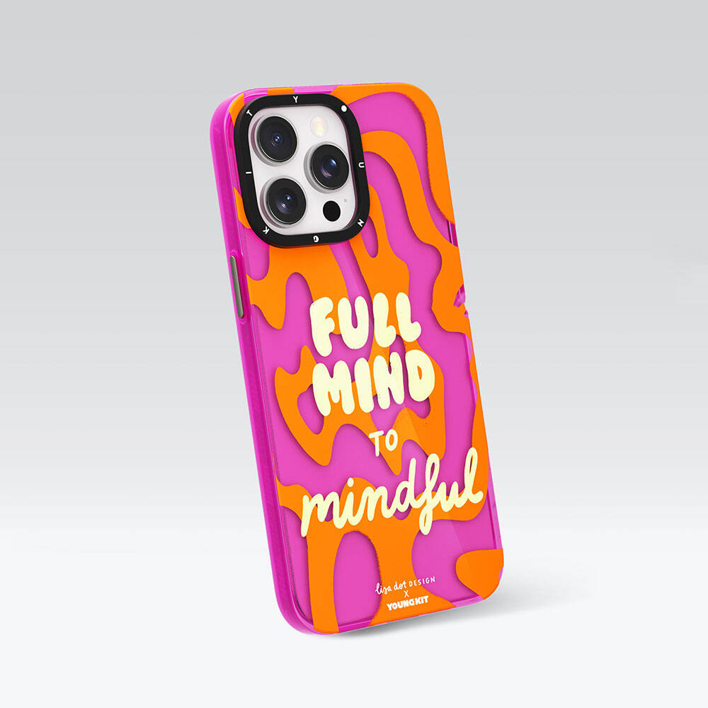 Apple iPhone 15 Pro Max Case Text Patterned Youngkit Mindfulness Series Cover Blue