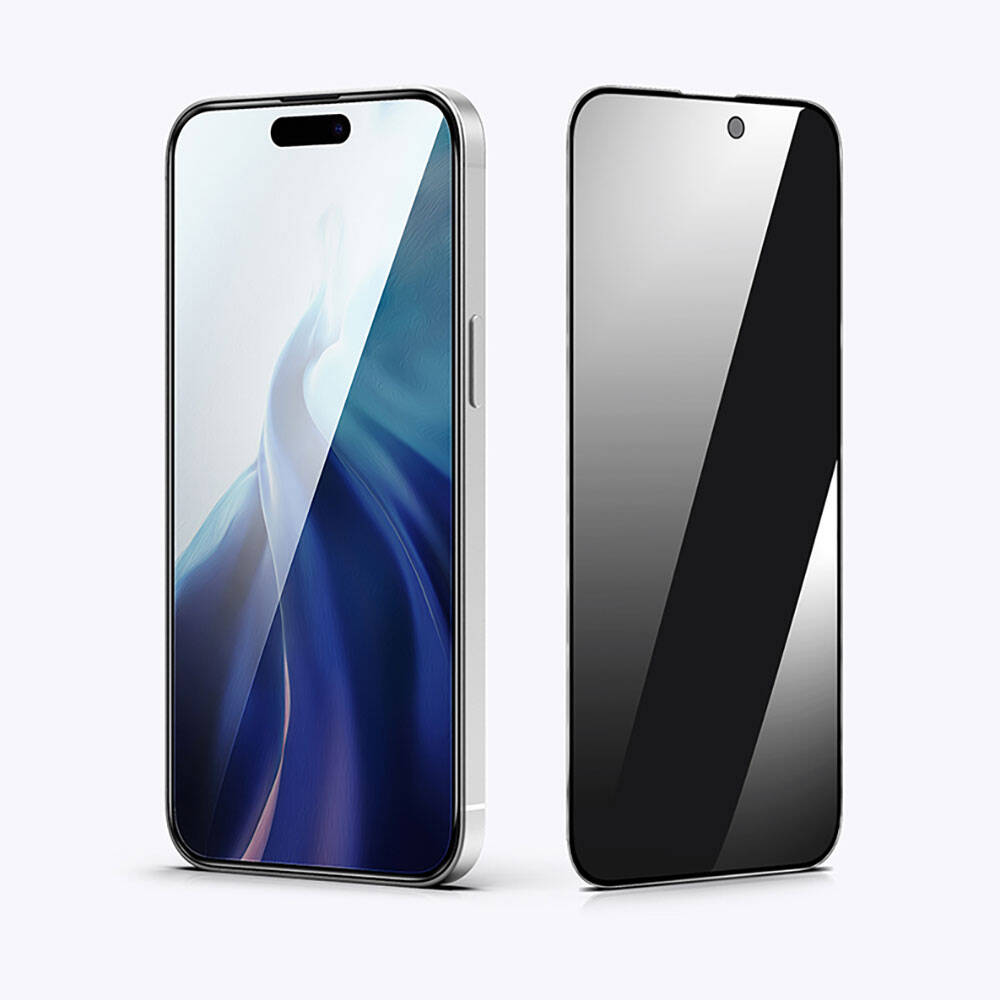 Apple iPhone 15 Pro Max Recci RSP-A08SP 3D Privacy Shield Tempered Glass Screen Protector Gray