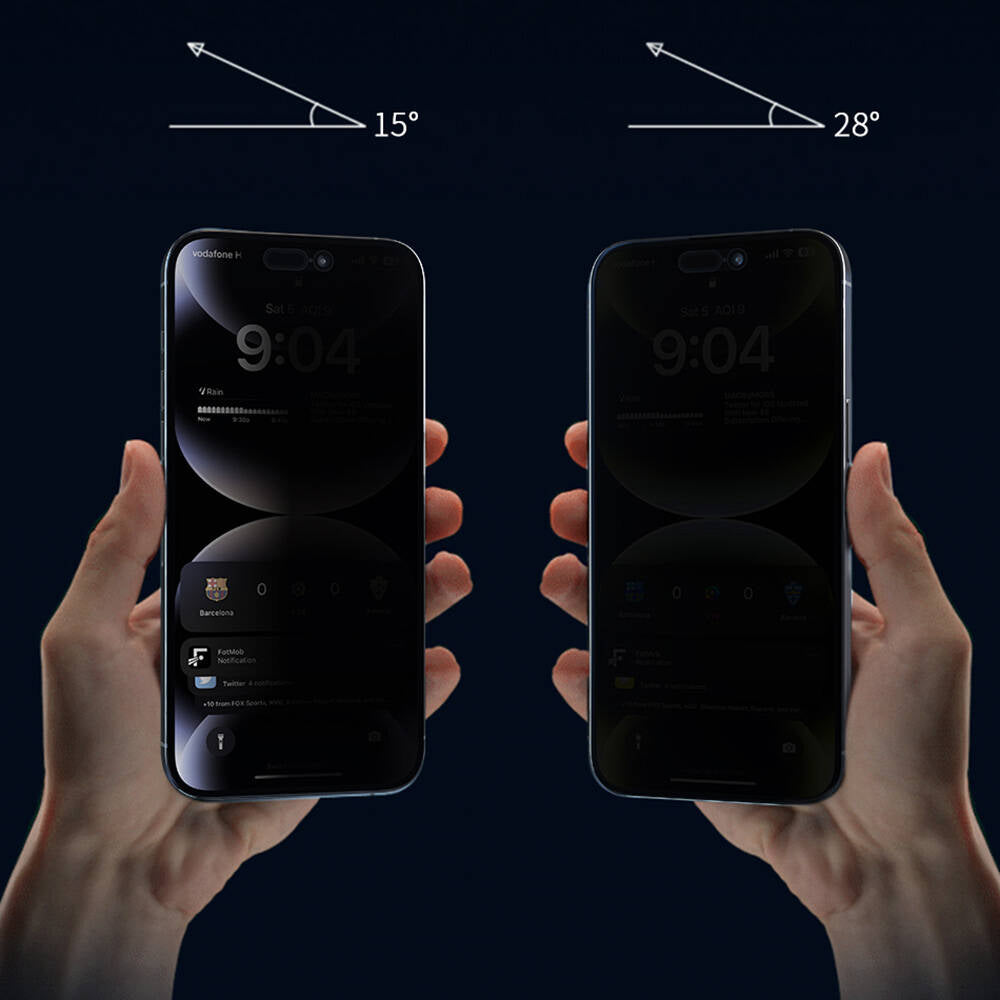 Apple iPhone 15 Pro Wiwu Wi-SQ009 Easy Install iPrivacy 360° Anti-Peep Oleofobik Temperli Cam Ekran Koruyucu + Kolay Uygulama Aparatlı Siyah