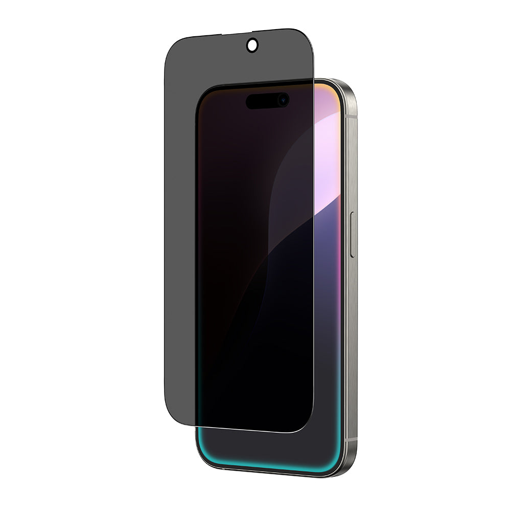 Apple iPhone 16 Amazingthing Radix Privacy Fingerprint-Free Tempered Glass Screen Protector Black