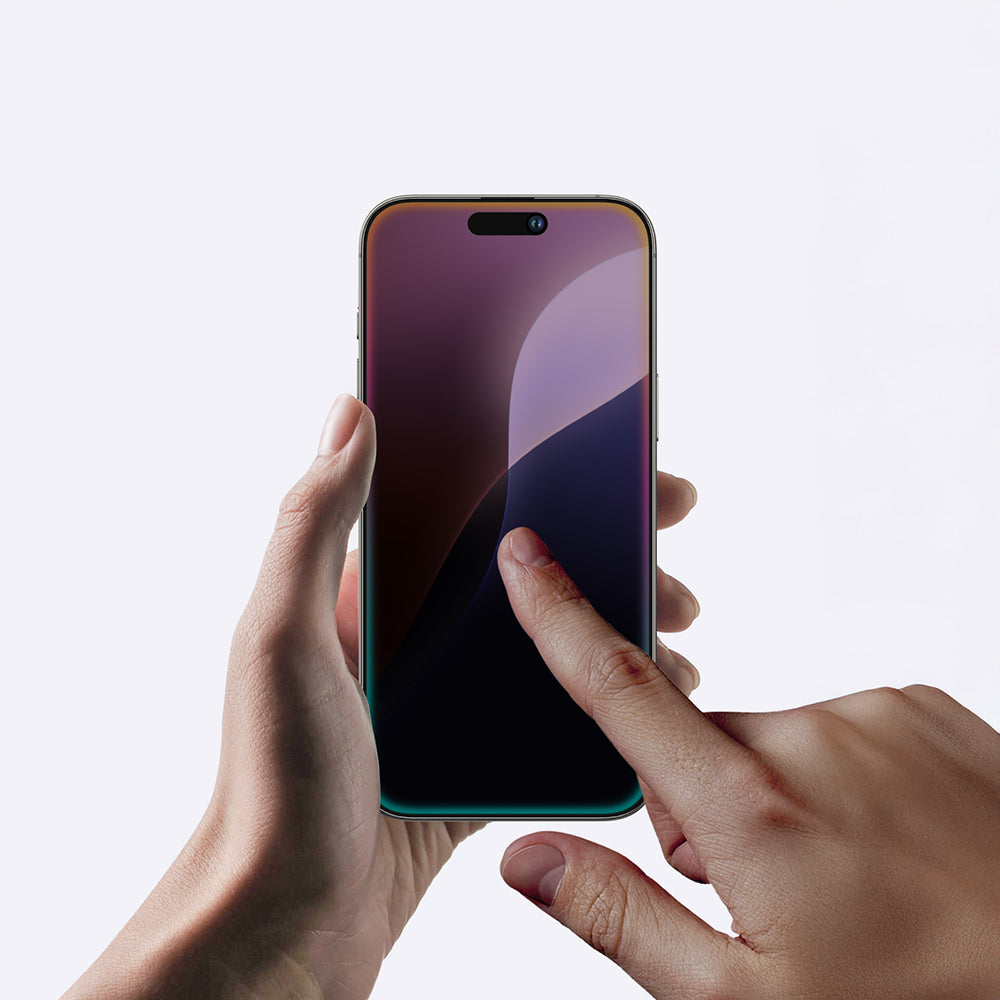 Apple iPhone 16 Amazingthing Radix Privacy Parmak İzi Bırakmayan Temperli Cam Ekran Koruyucu Siyah