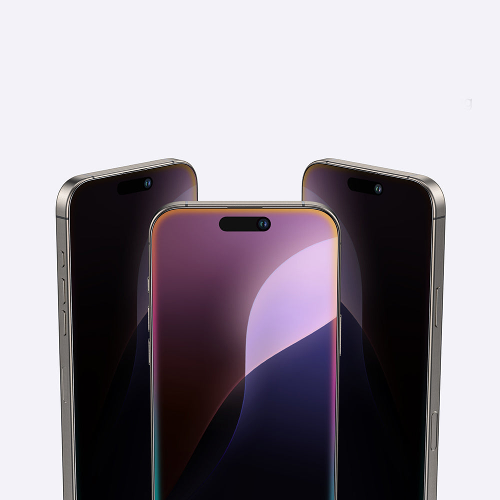 Apple iPhone 16 Amazingthing Radix Privacy Fingerprint-Free Tempered Glass Screen Protector Black
