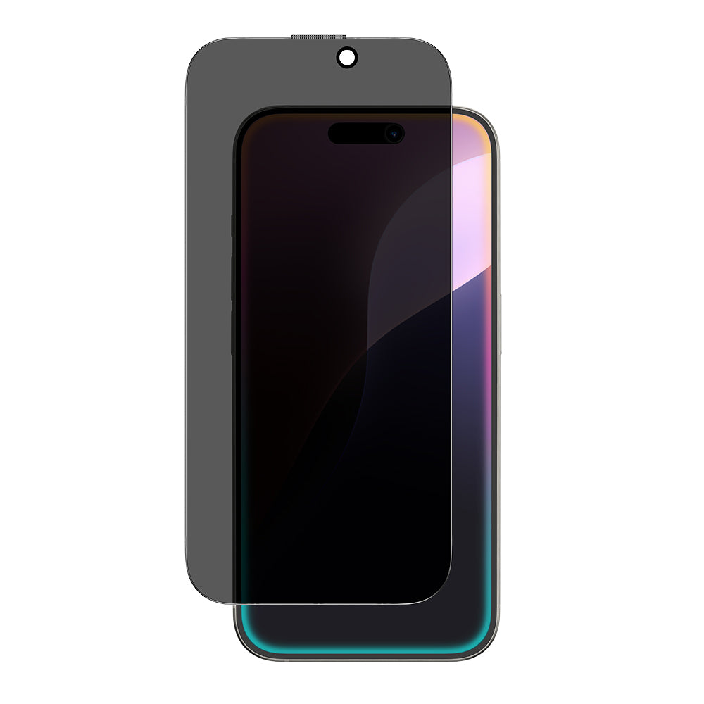 Apple iPhone 16 Amazingthing Titan Privacy Parmak İzi Bırakmayan Temperli Cam Ekran Koruyucu Siyah