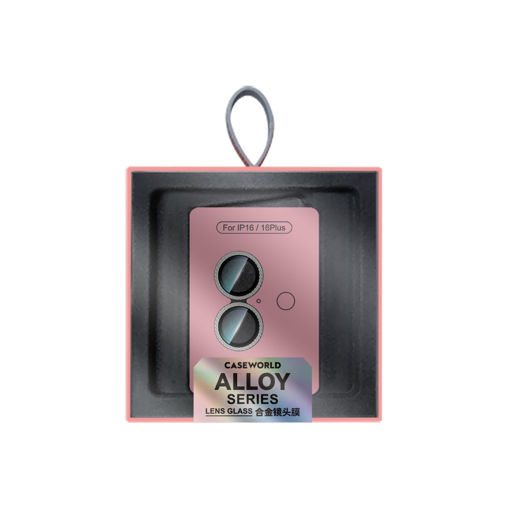 Apple iPhone 16 CaseWorld Alloy Sparkling Diamond Serisi Taşlı Lens Koruyucu Gümüş