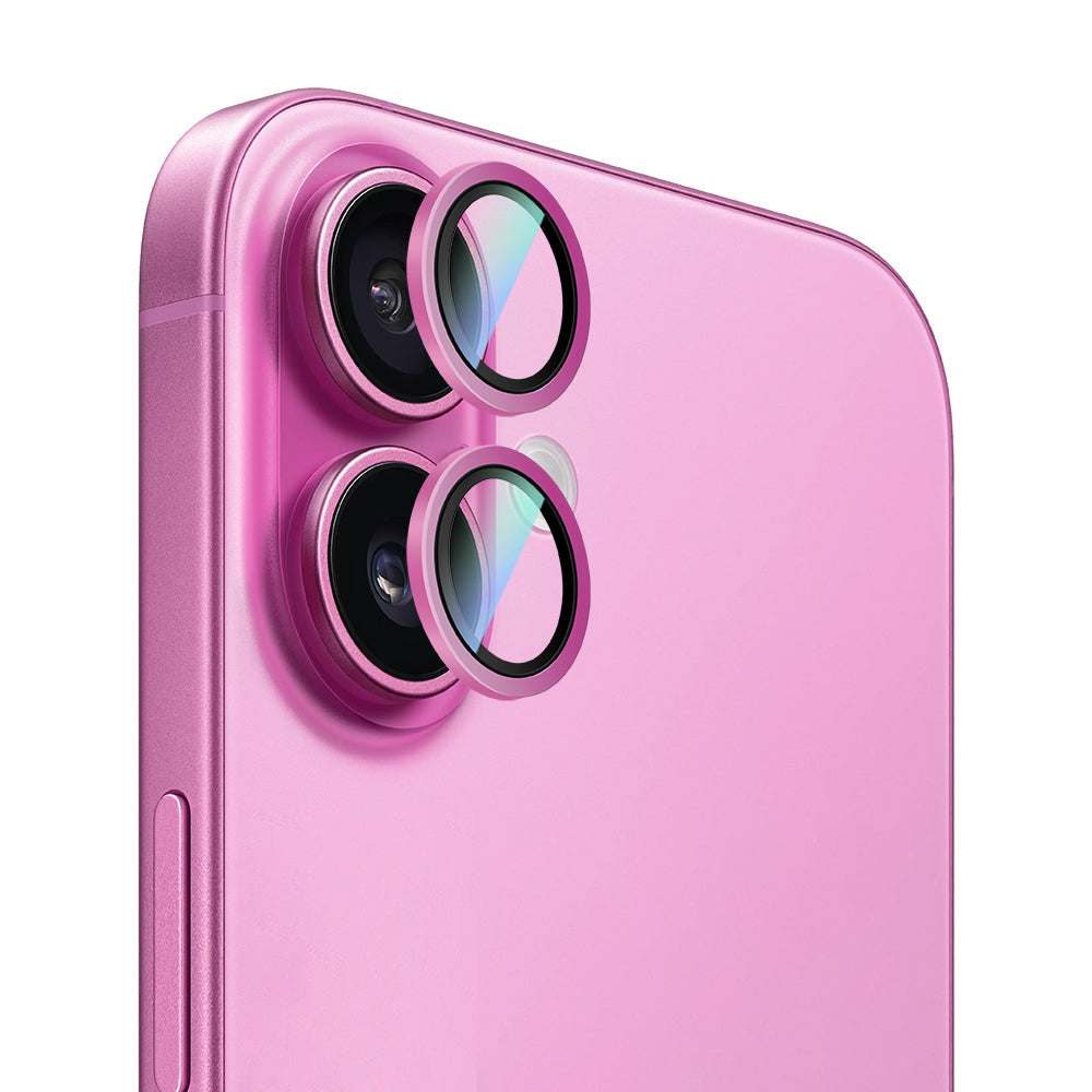 Apple iPhone 16 CaseWorld Alloy Two-Color Serisi Lens Koruyucu Pembe