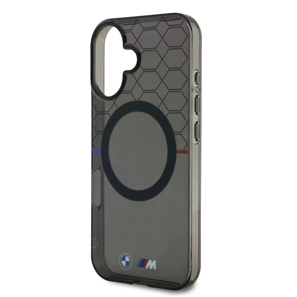 Apple iPhone 16 Kılıf BMW Magsafe Şarj Özellikli Transparan M Dizayn Orjinal Lisanslı Kapak Gri