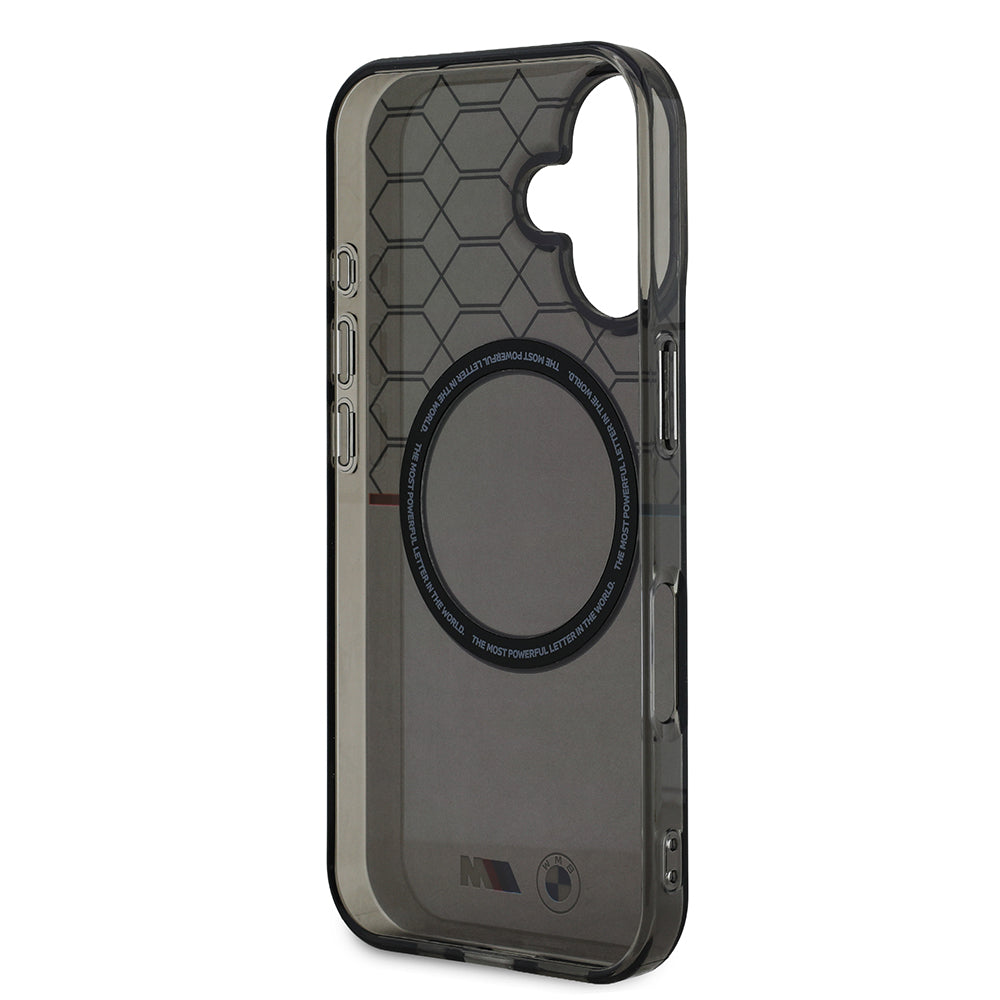 Apple iPhone 16 Case BMW Magsafe Charging Transparent M Design Original Licensed Cover Gray