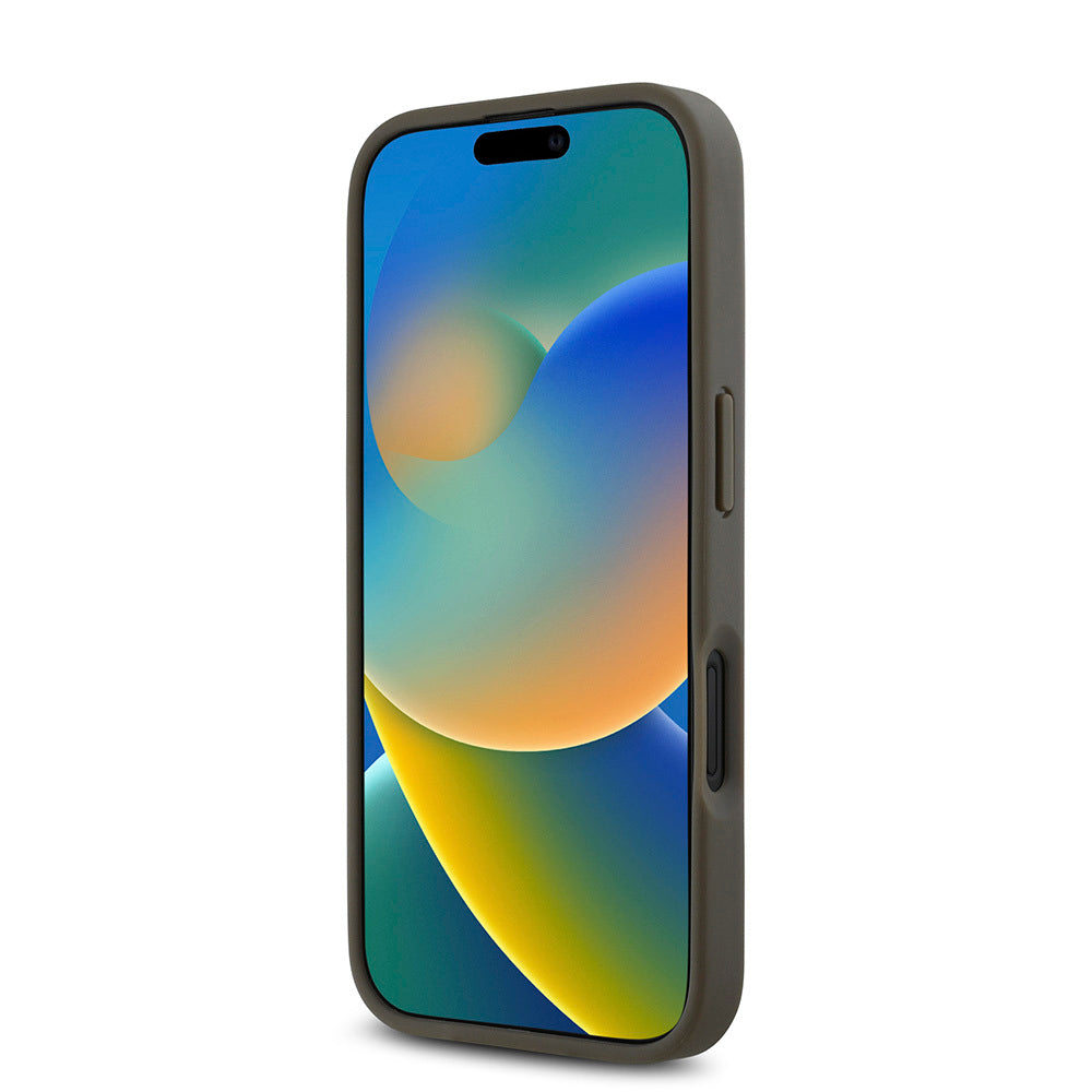 Apple iPhone 16 Kılıf DKNY Orjinal Lisanslı M-safe Şarj Özellikli 3D Yazılı Repeat Pattern Kapak Siyah