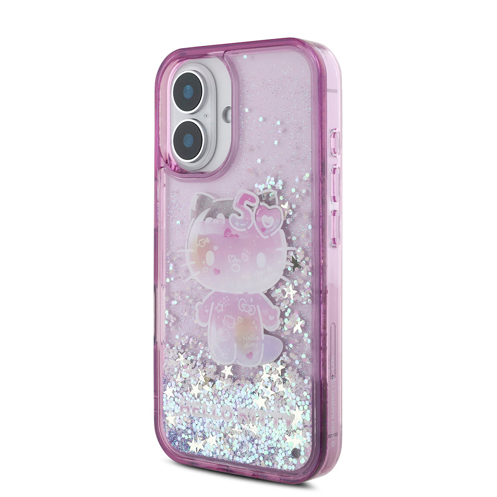 Apple iPhone 16 Case Hello Kitty Original Licensed Liquid Glitter 50th Anniversary Party Cover Purple