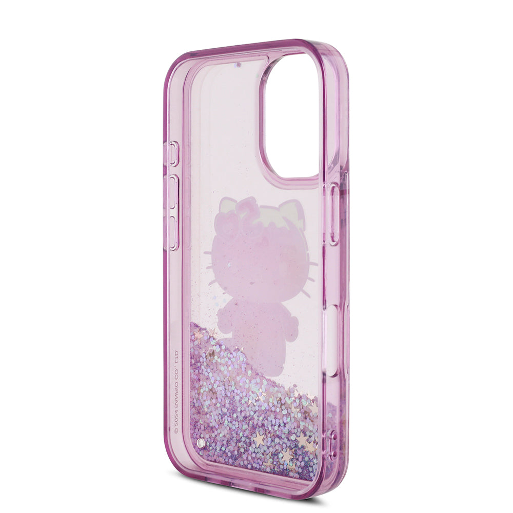 Apple iPhone 16 Case Hello Kitty Original Licensed Liquid Glitter 50th Anniversary Party Cover Purple
