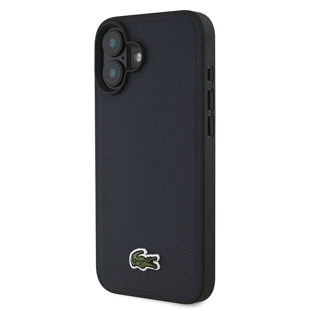 Apple iPhone 16 Case Lacoste Original Licensed PU Pique Patterned Back Surface Iconic Crocodile Woven Logo Cover Green