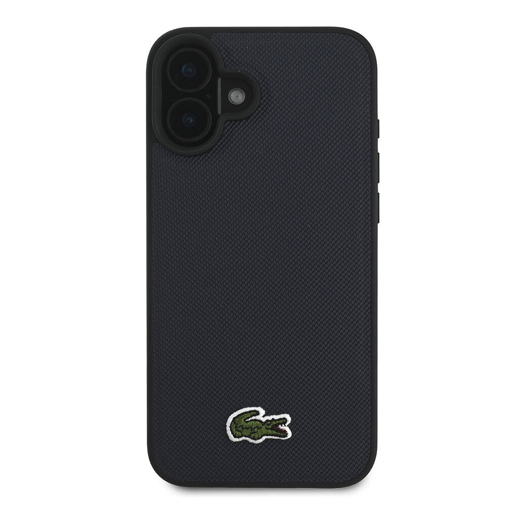 Apple iPhone 16 Case Lacoste Original Licensed PU Pique Patterned Back Surface Iconic Crocodile Woven Logo Cover Green