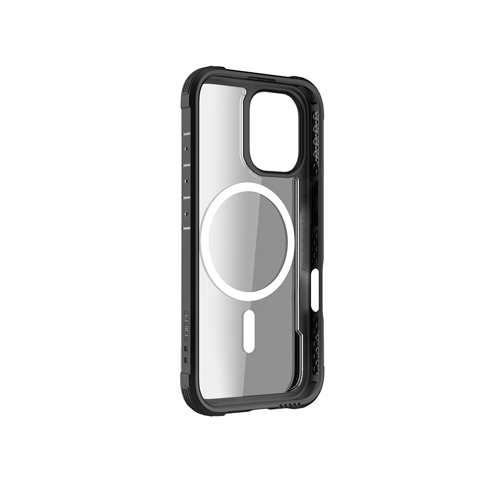 Apple iPhone 16 Kılıf M-safe Şarj Özellikli Airbagli Raptic Shield Serisi Şeffaf Arka Yüzey Kapak Kırmızı