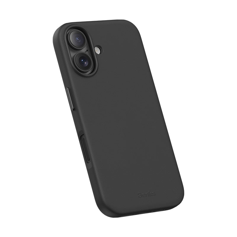 Apple iPhone 16 Kılıf M-safe Şarj Özellikli Çizilmeye Dayanıklı Benks VitaPro Serisi PU Deri Kapak Gri