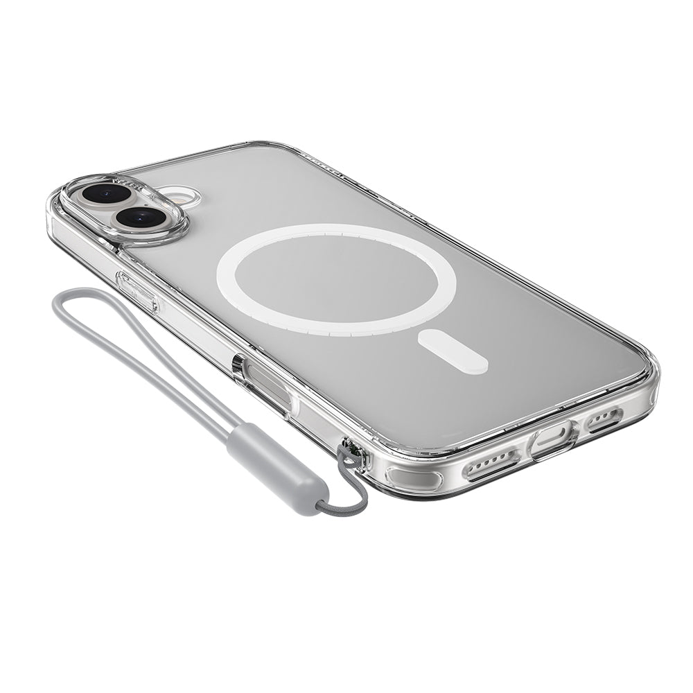 Apple iPhone 16 Case M-safe Charging Feature Raptic Crystal M-safe Series Transparent Cover Transparent
