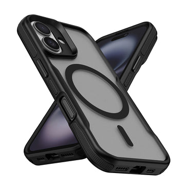 Apple iPhone 16 Case M-safe Charging Feature Colorful Edge Airbag Strip Zore Lamer Cover Gray