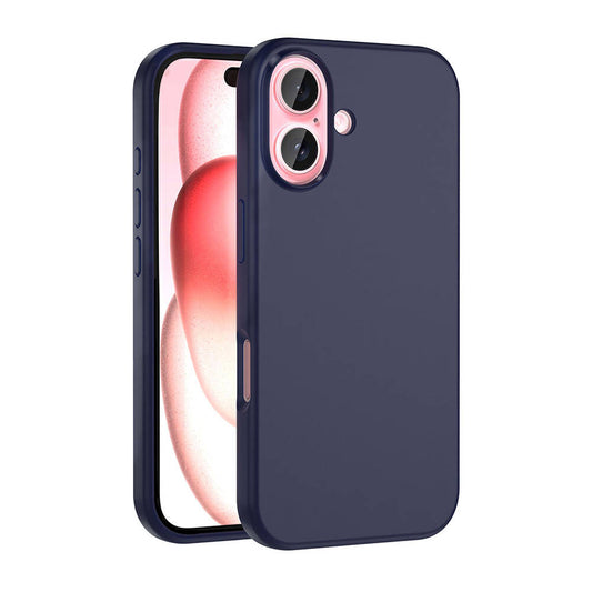 Apple iPhone 16 Case M-Safe Charging Feature Liquid Technology Erasable Hard Zore Kiwi Cover Navy Blue