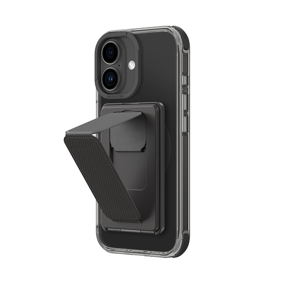 Apple iPhone 16 Case M-safe Charging Stand Set Amazingthing Omni Adventure Series Cover Black
