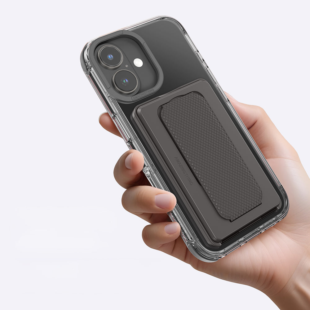 Apple iPhone 16 Kılıf M-safe Şarj Özellikli Standlı Set Amazingthing Omni Adventure Serisi Kapak Siyah