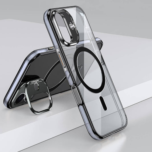 Apple iPhone 16 Kılıf M-safe Şarj Özellikli Wlons Standlı Efsane Kapak