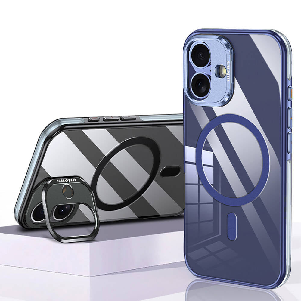 Apple iPhone 16 Case M-safe Charging Featured Wlons Stand Legendary Cover Blue