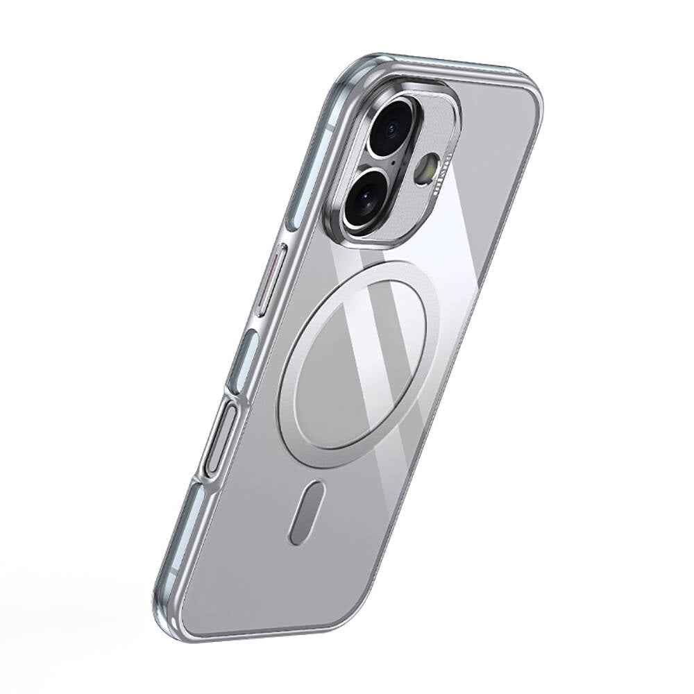 Apple iPhone 16 Kılıf M-safe Şarj Özellikli Wlons Standlı Efsane Kapak Gri