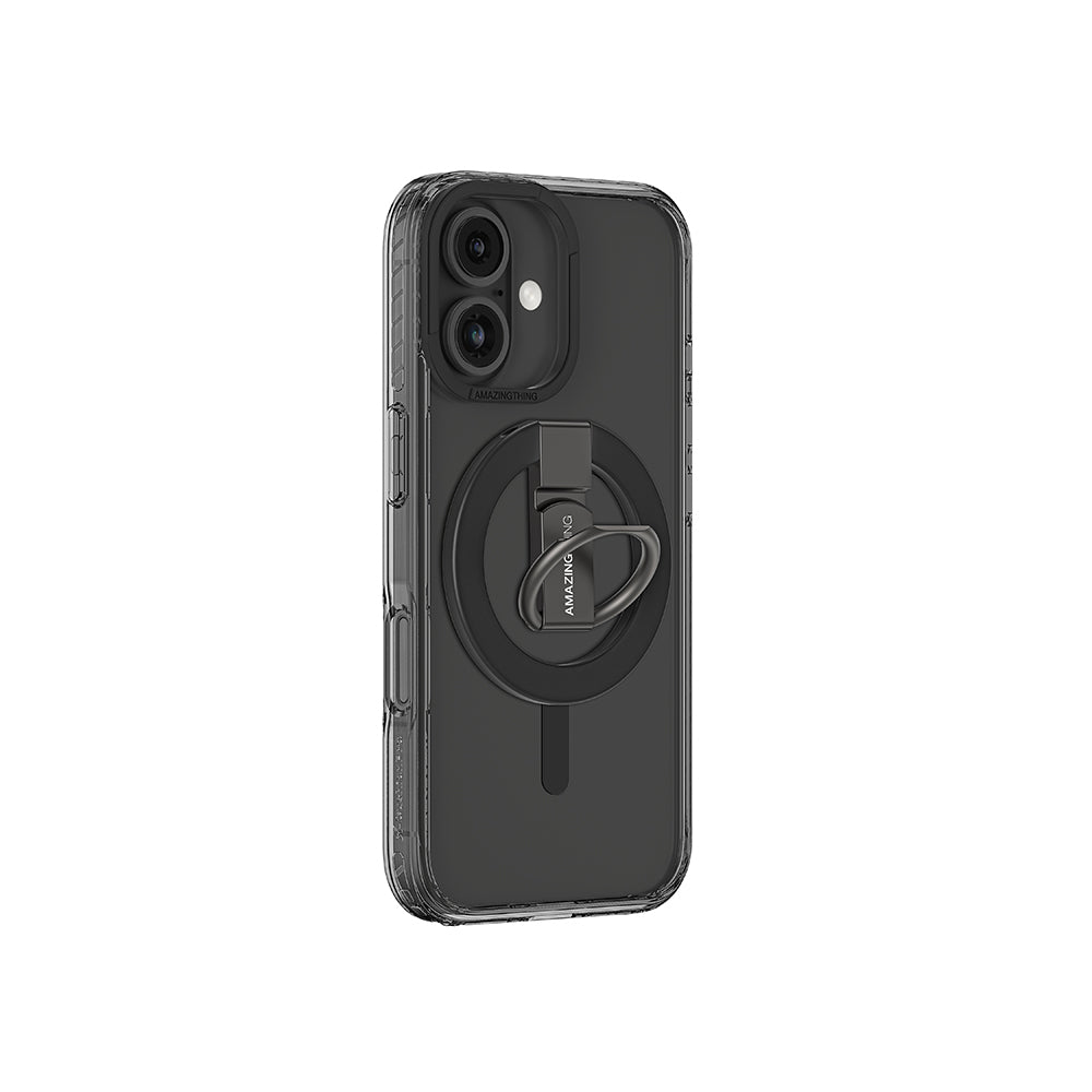 Apple iPhone 16 Case with M-safe Charging Feature and Ring Stand, Amazingthing Titan Pro Series Cover, Pink