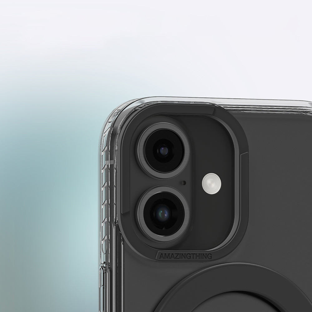 Apple iPhone 16 Case M-safe Charging Feature Ring Stand Amazingthing Titan Pro Series Cover Black